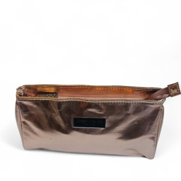 Jimmy Choo Metallic Rose Gold Cosmetic Bag – NWOT, Promotional Pouch - Picture 3 of 11